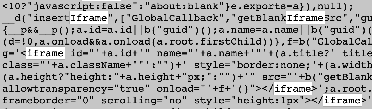 Facebook iFrame screenshot